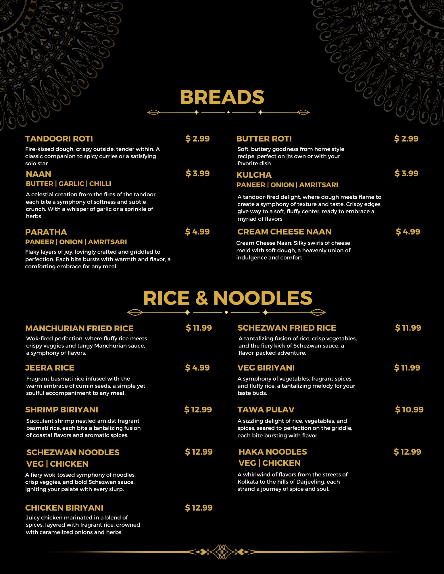 Raajbhog restaurant Menu - Indian Restaurant in London, Ontario