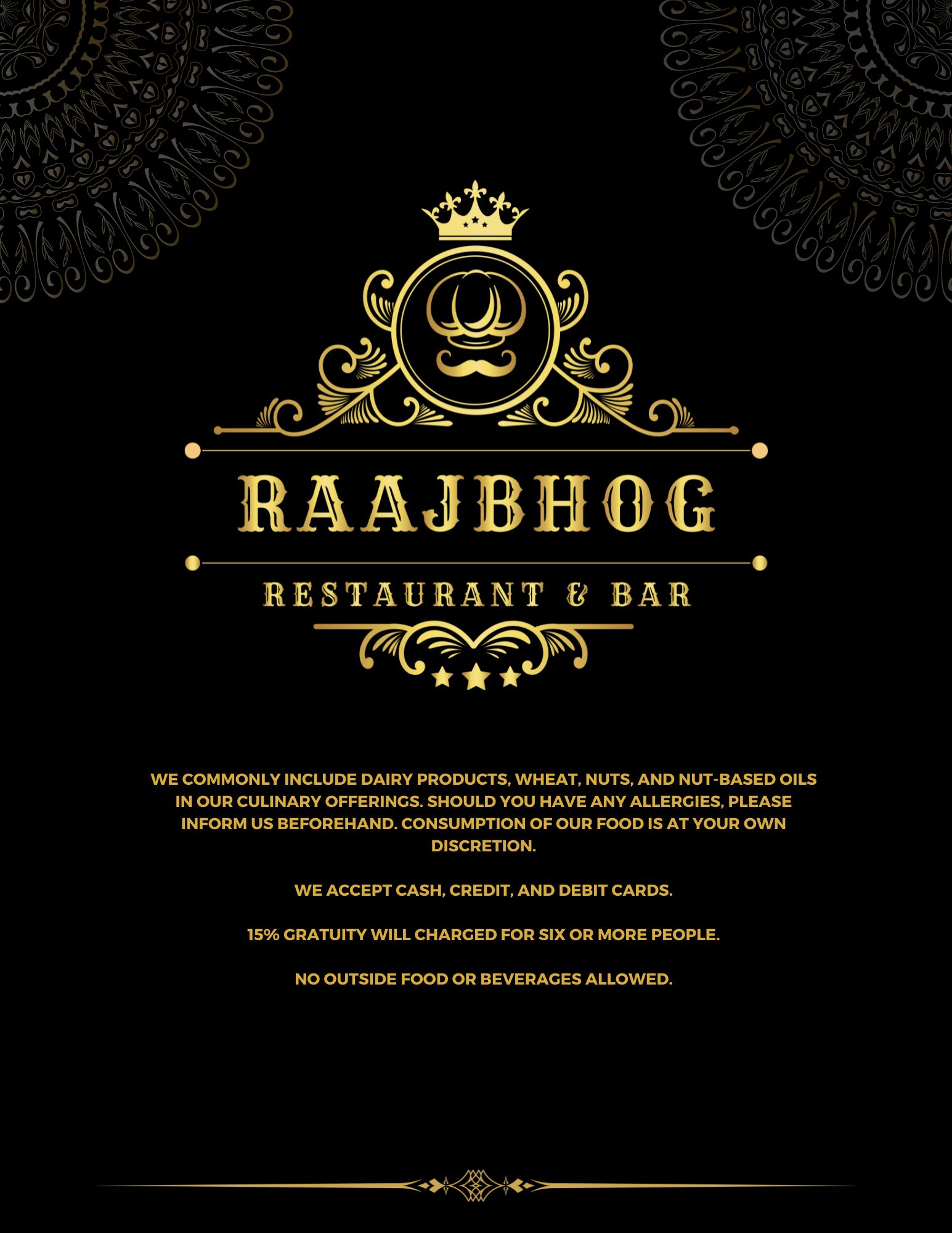 Raajbhog restaurant Menu - Indian Restaurant in London, Ontario