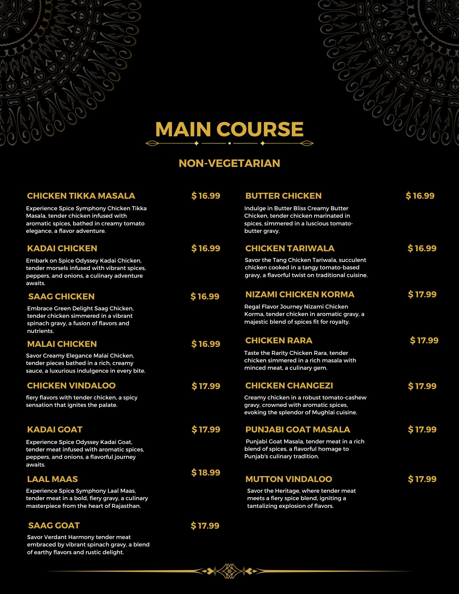 Raajbhog restaurant Menu - Indian Restaurant in London, Ontario